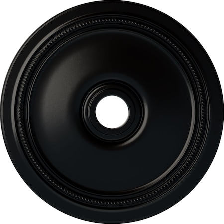 Ekena Millwork Diane Ceiling Medallion (Fits Canopies up to 6 1/4"), 24"OD x 3 5/8"ID x 1 1/4"P, Jet Black CM24DIBLF